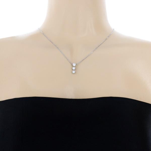 Pt850 Pt900 プラチナ ネックレス ダイヤモンド 1.03ct 3粒 トリロジー 