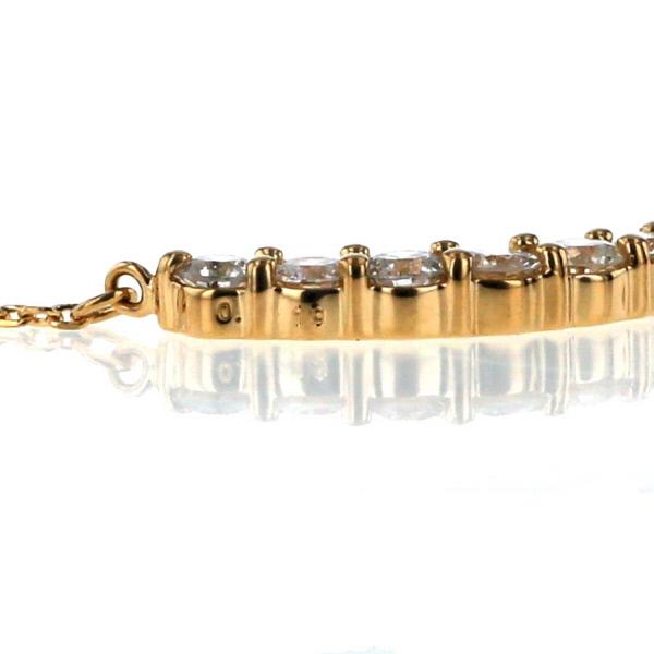 K18YG イエローゴールド ネックレス ダイヤモンド 0.19ct ラウンド 7粒