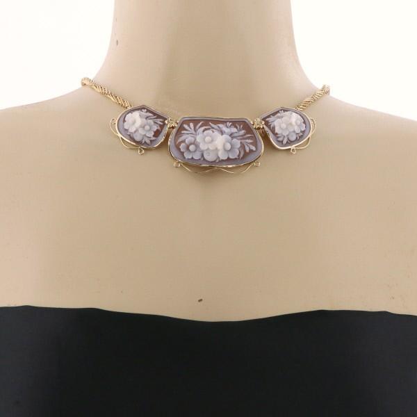 diluca ディルーカ K18YG イエローゴールド ネックレス シェルカメオ