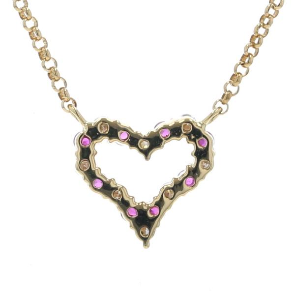 K18YG イエローゴールド ネックレス ダイヤモンド 0.20ct ルビー 0.14 