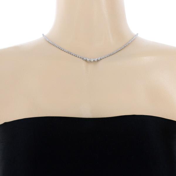 値下げ K18WG ホワイトゴールド ネックレス ダイヤモンド 4.00ct 