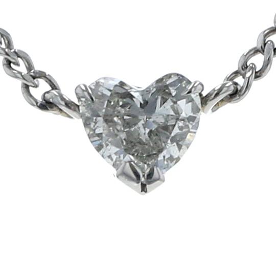 Pt850 プラチナ ネックレス ダイヤモンド 0.25ct ハートシェイプ 両 
