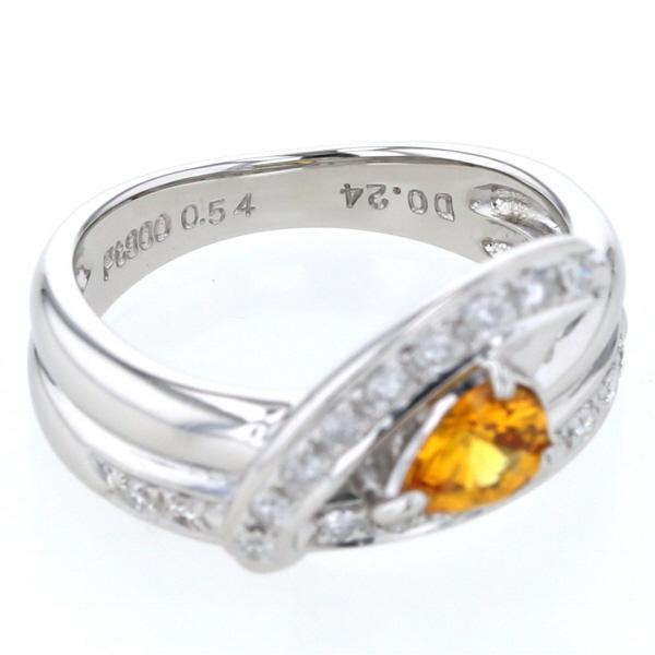 値下げ Pt900 プラチナ リング ダイヤモンド0.24ct イエローサファイア 