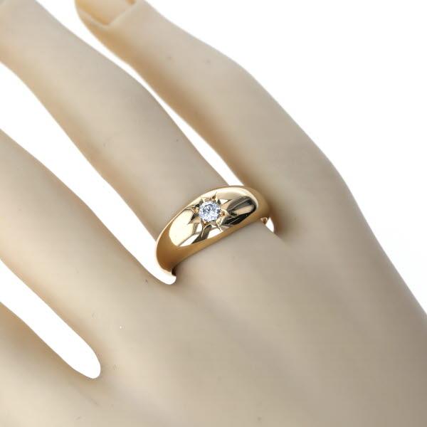 K18YG イエローゴールド リング ダイヤモンド 0.15ct 一粒石 後 K18YG イエローゴールド リング ダイヤモンド 0.15ct 一粒石 後