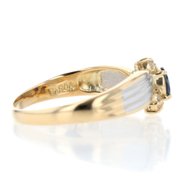 ラストプライス 値下げ K18YG Pt900 コンビ リング サファイア