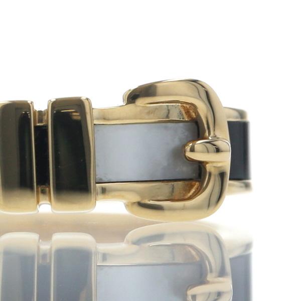 K18YG イエローゴールド リング シェル オニキス ベルト デザイン 指輪 11号 【新品仕上済】【zz】【中古】の画像