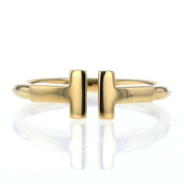 極美品 ティファニー ワイヤーTリング ホワイトゴールド 8号 Au750 極美品 ティファニー ワイヤーTリング ホワイトゴールド 8号 Au750