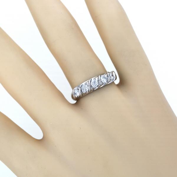 Pt900 プラチナ リング ダイヤモンド 0.53ct ラウンド 5粒 ツイスト