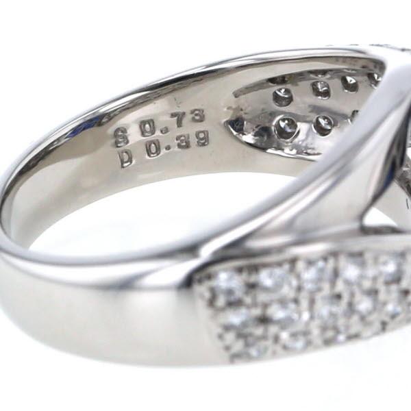 Pt900 プラチナ リング サファイア0.73ct ダイヤモンド0.39ct