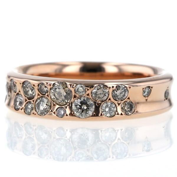 柏圭 カシケイ KASHIKEY K18PG ピンクゴールド リング ダイヤモンド 0.60ct メランジェ 現行 ドット 指輪 14号【新品 ...