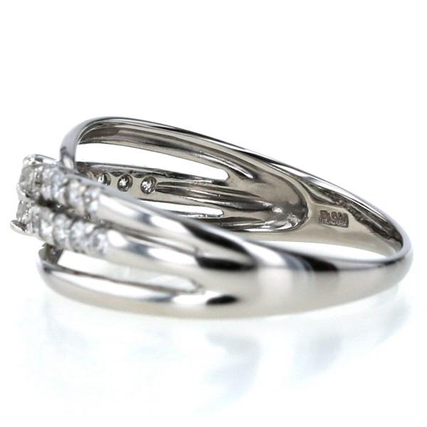 Pt900 プラチナ リング ダイヤモンド0.50ct ライン 2列 ラウンド 