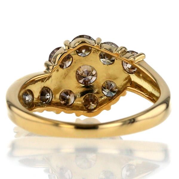 K18YG イエローゴールド リング ダイヤモンド 1.00ct ブラウン K18YG イエローゴールド リング ダイヤモンド 1.00ct ブラウン