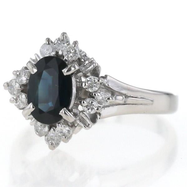 Pt900 プラチナ リング サファイア 1.02ct ダイヤモンド 0.30ct