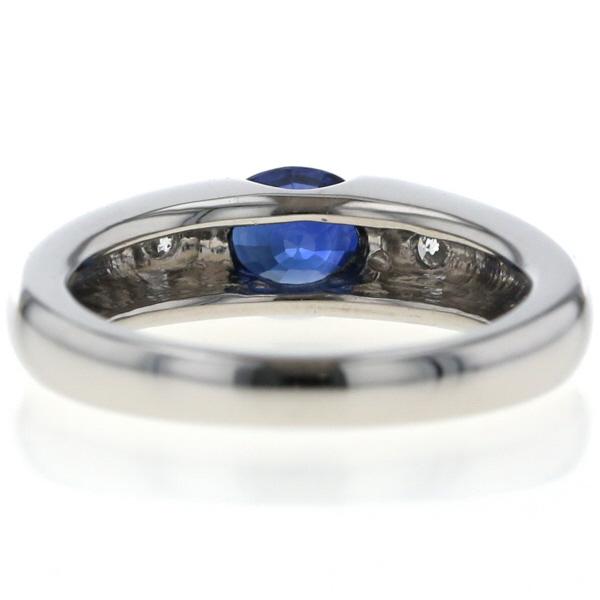 Pt900 プラチナ リング サファイア 0.85ct ダイヤモンド 0.08ct 