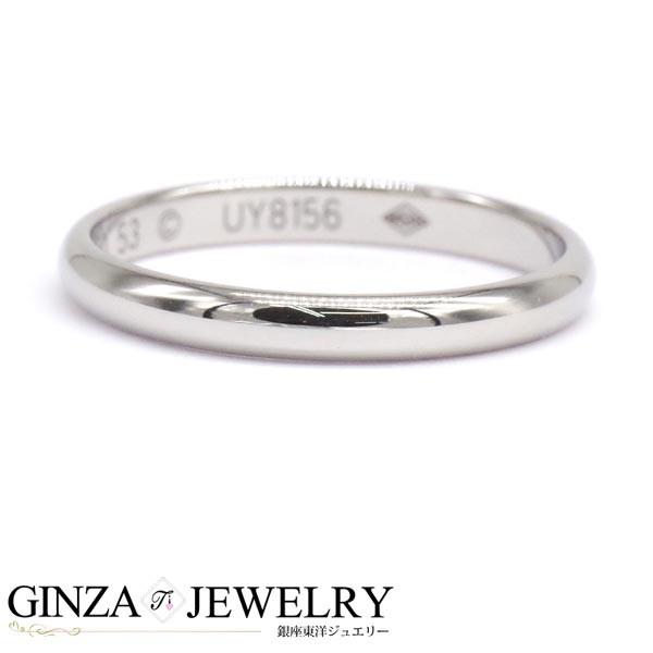 Cartier カルティエ Pt950 プラチナ リング 甲丸 幅細 シンプル 
