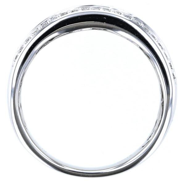 K18WG ホワイトゴールド リング ダイヤモンド1.36ct 4連 ハーフ