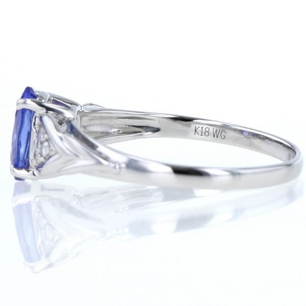 K18WGタンザナイト ダイヤモンドリング ダイヤモンド×タンザナイト リング K18WG 1.00ct 0.03ct