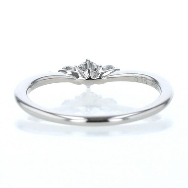 Kuno ケイウノ Pt950 プラチナ リング ダイヤモンド0.16ct 3粒 V字