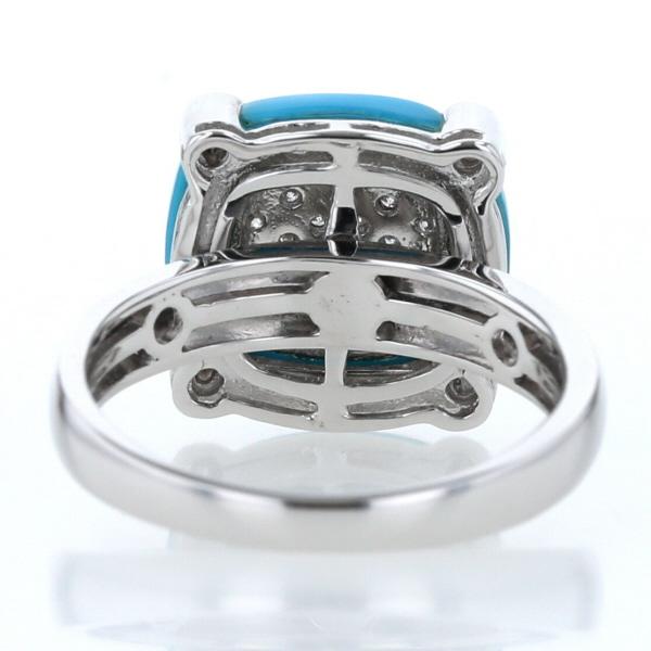 K18WG ホワイトゴールド リング ターコイズ1.22ct ダイヤモンド K18WG ホワイトゴールド リング ターコイズ1.22ct ダイヤモンド