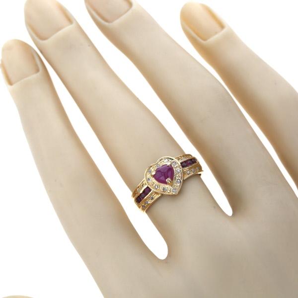 K18YG イエローゴールド リング ルビー 0.89ct ダイヤモンド K18YG イエローゴールド リング ルビー 0.89ct ダイヤモンド