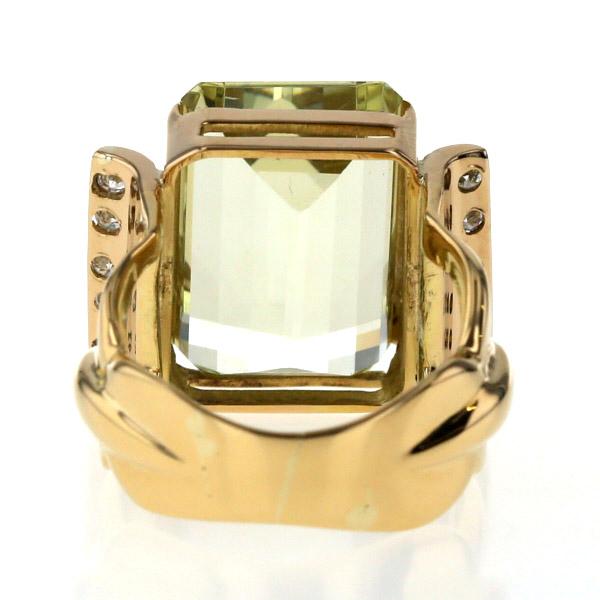K18YG イエローゴールド リング レモンクォーツ 8.54ct ダイヤ K18YG イエローゴールド リング レモンクォーツ 8.54ct ダイヤ