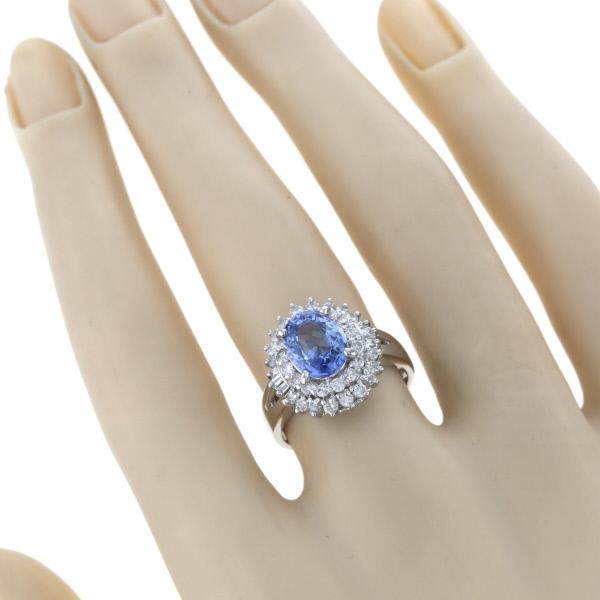 高級1.12cサファイアダイヤモンドリングpt900プラチナ1.12カラット Pt900 プラチナ リング 非加熱サファイア 2.02ct ダイヤモンド 0.76ct