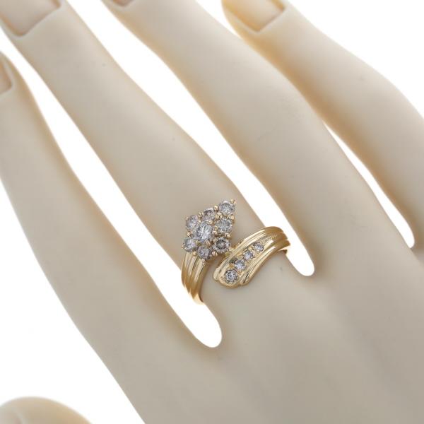 K18YG イエローゴールド リング ダイヤモンド 1.00ct 取り巻き パヴェ