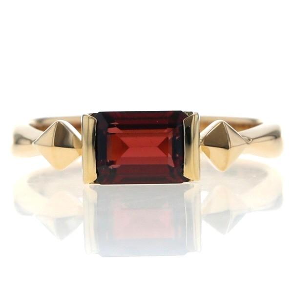 ＊美品　K18リング　ガーネット指輪　クラシカルデザイン18金ファッションリング 美品 K18リング ガーネット指輪 クラシカルデザイン18金ファッション