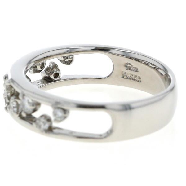 Star Jewelry スタージュエリー Pt950 プラチナ リング ダイヤモンド バブル ジグザグ 透かし 指輪 12号【新品仕上済】【zz】【中古】の画像