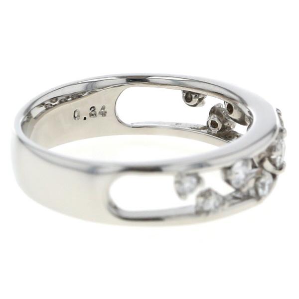 Star Jewelry スタージュエリー Pt950 プラチナ リング ダイヤモンド バブル ジグザグ 透かし 指輪 12号【新品仕上済】【zz】【中古】の画像