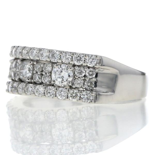 Pt900 プラチナ リング ダイヤモンド 1.00ct 3列 パヴェ ラウンド 