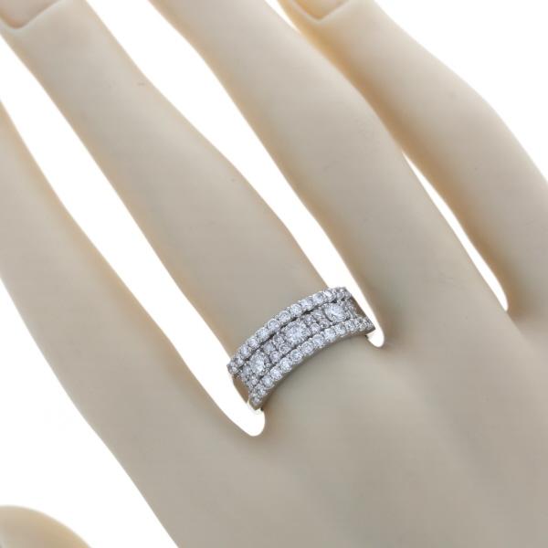 Pt900 プラチナ リング ダイヤモンド 1.00ct 3列 パヴェ ラウンド 