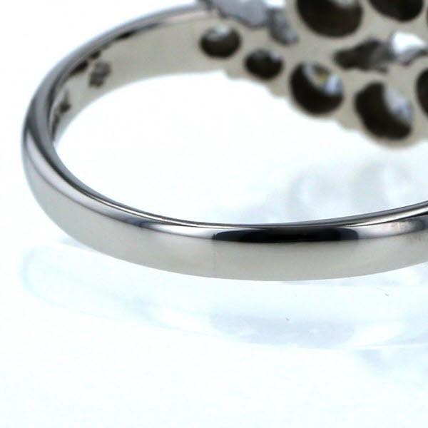 Pt850 プラチナ リング ダイヤモンド 1.02ct 10石 ウェーブ 透かし 