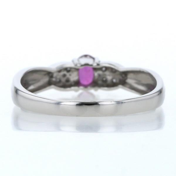 値下げ Pt900 プラチナ リング ルビー0.35ct ダイヤモンド0.10ct 