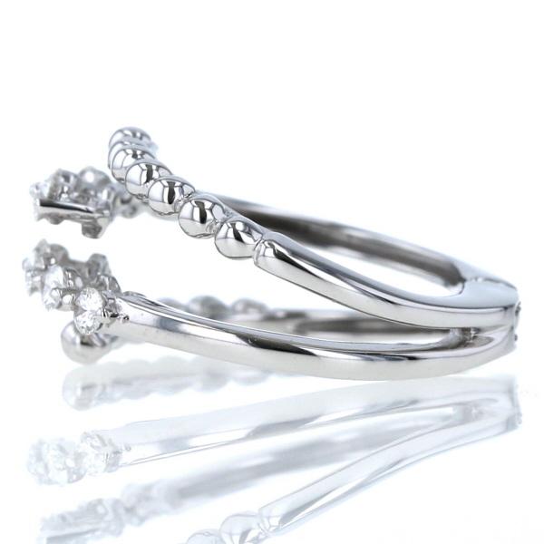 QVC K18WG ホワイトゴールド リング ダイヤモンド0.30ct 8粒 4連