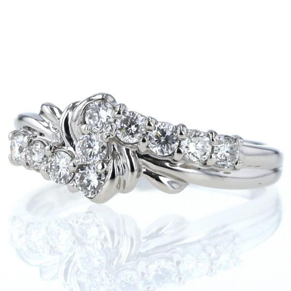 田中貴金属 Pt900 プラチナ リング ダイヤモンド0.50ct 10石 ライン 