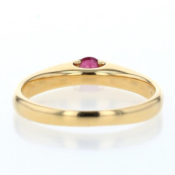 K18YG イエローゴールド リング ルビー 0.25ct テンションセッティング