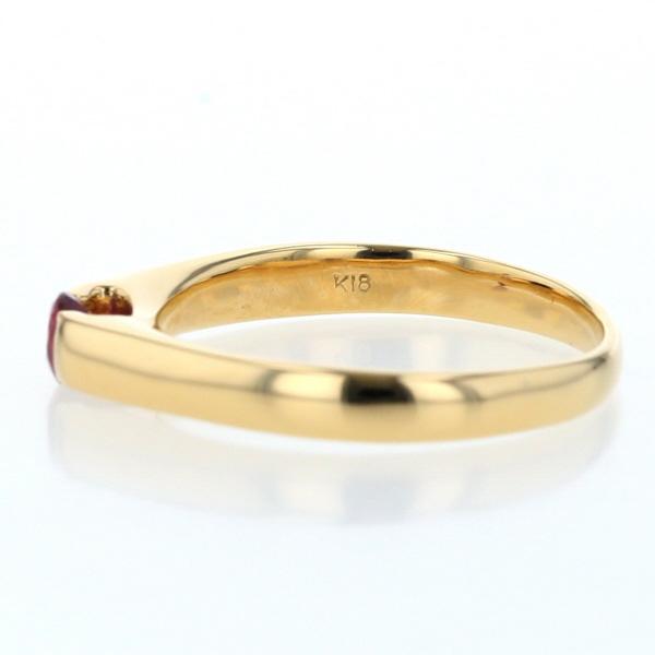 K18YG イエローゴールド リング ルビー 0.25ct テンションセッティング