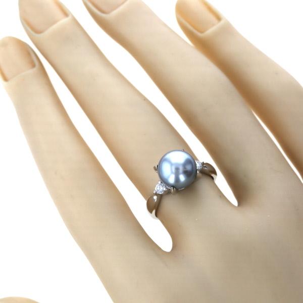 Pt900 プラチナ リング 真珠 9.0mm ダイヤモンド 0.14ct Pt900 プラチナ リング 真珠 9.0mm ダイヤモンド 0.14ct