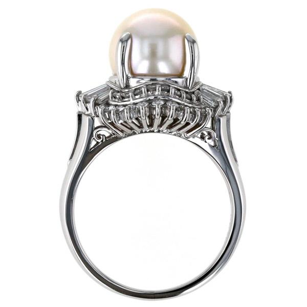 Pt850 プラチナ リング 真珠9.5mm ダイヤモンド0.75ct パール Pt850 プラチナ リング 真珠9.5mm ダイヤモンド0.75ct パール