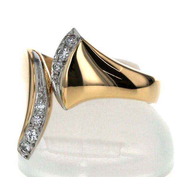 値下げ K18YG Pt900 コンビ リング ダイヤモンド 0.13ct 値下げ K18YG Pt900 コンビ リング ダイヤモンド 0.13ct