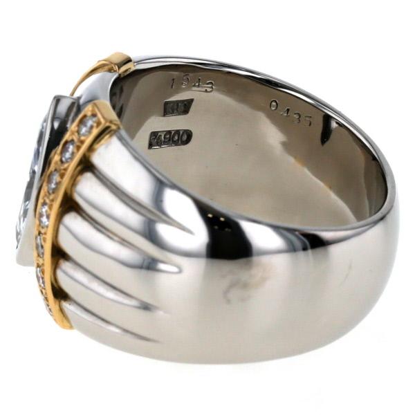 Pt900 K18YG コンビ リング ダイヤモンド 1.543ct/0.435ct SI1 Fカラー 