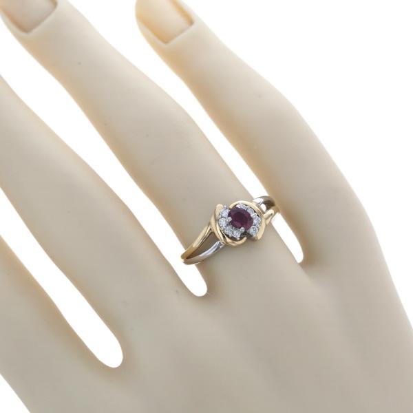 SEIKO セイコー Pt900 K18YG リング ルビー 0.33ct ダイヤモンド 0.10 
