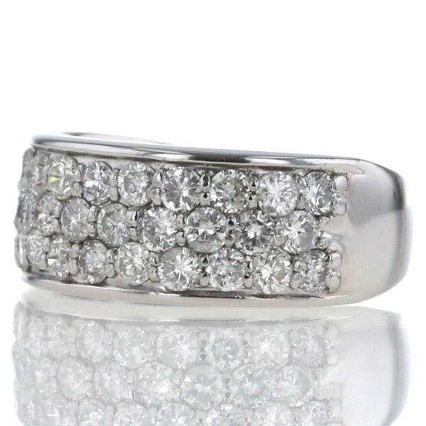 Pt850 プラチナ リング ダイヤモンド 1.43ct パヴェ フラットバンド