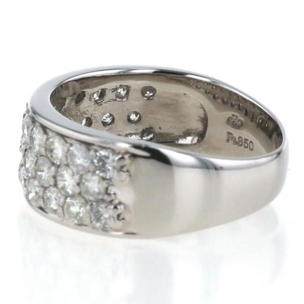 Pt850 プラチナ リング ダイヤモンド 1.43ct パヴェ フラットバンド