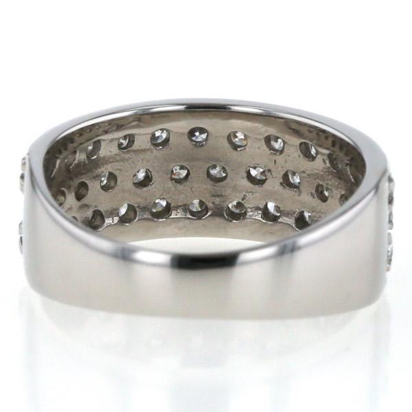 Pt850 プラチナ リング ダイヤモンド 1.43ct パヴェ フラットバンド
