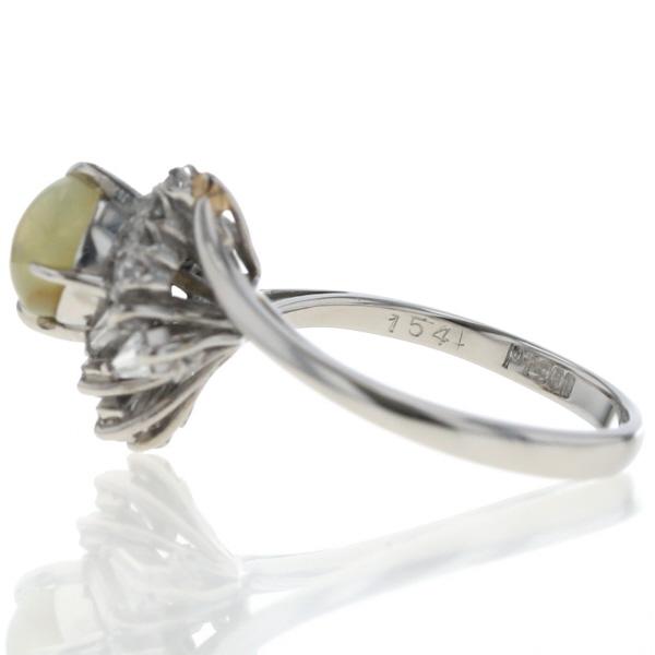 Pt900 プラチナ リング クリソベリルキャッツアイ 1.54ct ダイヤモンド