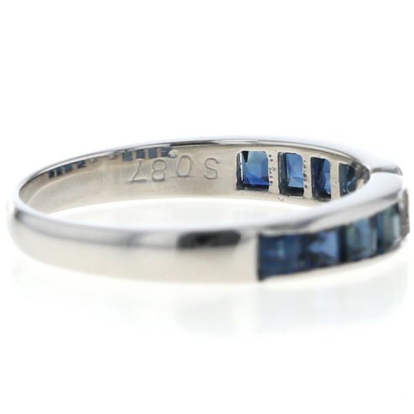 Pt900 プラチナ リング サファイア 0.87ct ダイヤモンド 0.04ct 