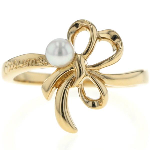 MIKIMOTO ミキモト K18YG イエローゴールド リング パール 真珠 3.7mm 