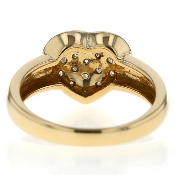 K18YG イエローゴールド リング パヴェ ダイヤモンド 0.50ct ハート